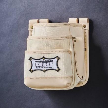 KNICKS（ニックス） ツーウェイタイプ帆布生地ヌメ革補強3段腰袋 KH