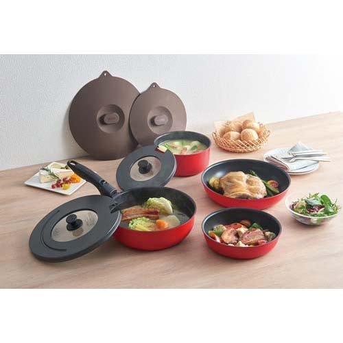 新品未開封☆ガス火用 サーモス 取っ手のとれるフライパン9点セット