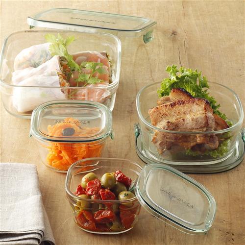 イワキ(iwaki) パック＆レンジ グリーン 角型 450ml KC3240N-G ( 1個入