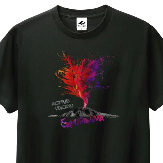 薩摩Tシャツ 「 ACTIVE VOLCANO 」 鹿児島Tシャツ 半袖 薩摩 桜島