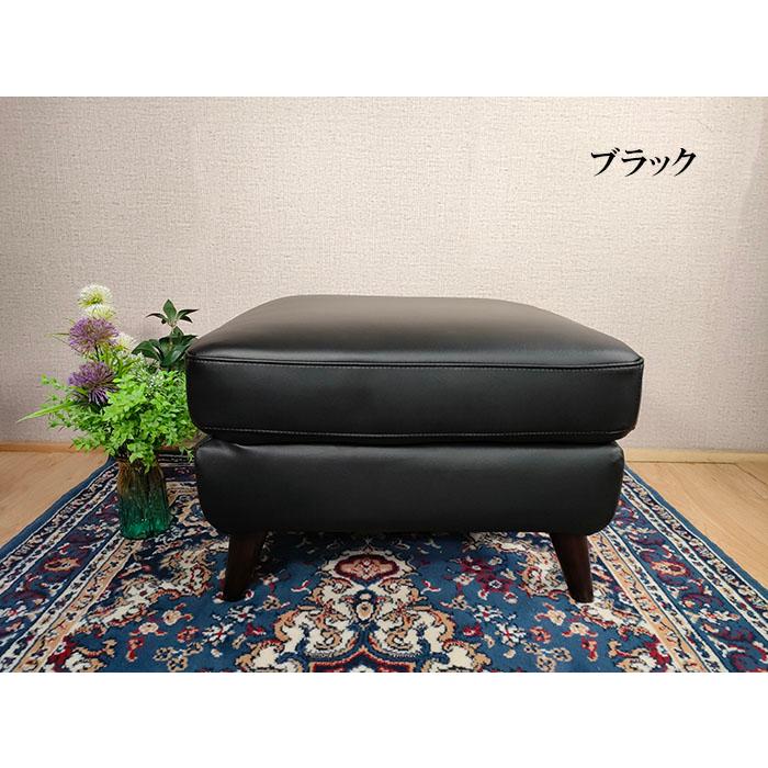 本革使用 オットマン ブラック 足置き スツール 55cm x 45cm 楽天市場