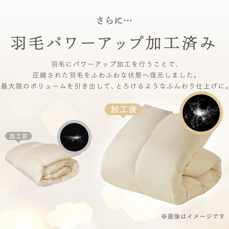羽毛布団 掛け布団 シングル ロング ホワイトダックダウン 80％ 日本製