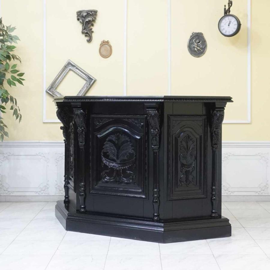 アンティーク カウンターテーブル コーナーカウンター レジ台