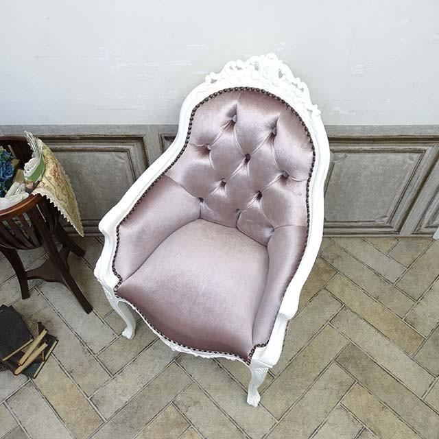 アンティーク アームチェア ロココ調 シングルソファ ソファー 肘掛け