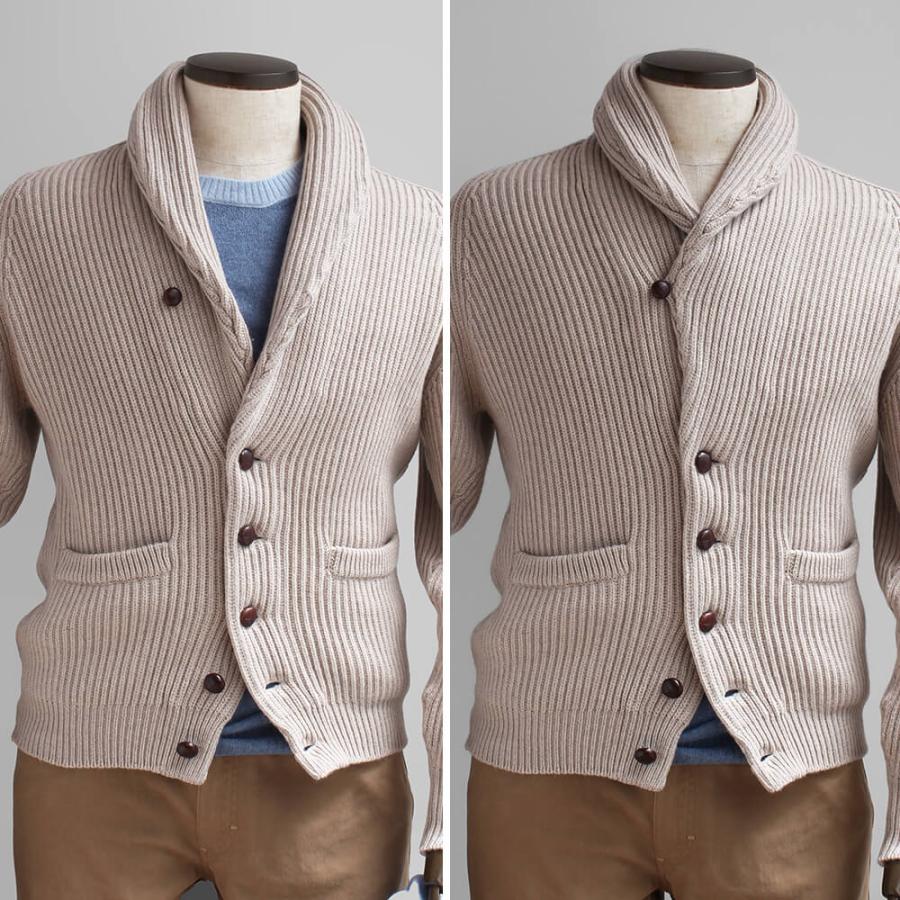 WILLIAM LOCKIE／ウィリアムロッキー】 カシミヤニット ショールカラー