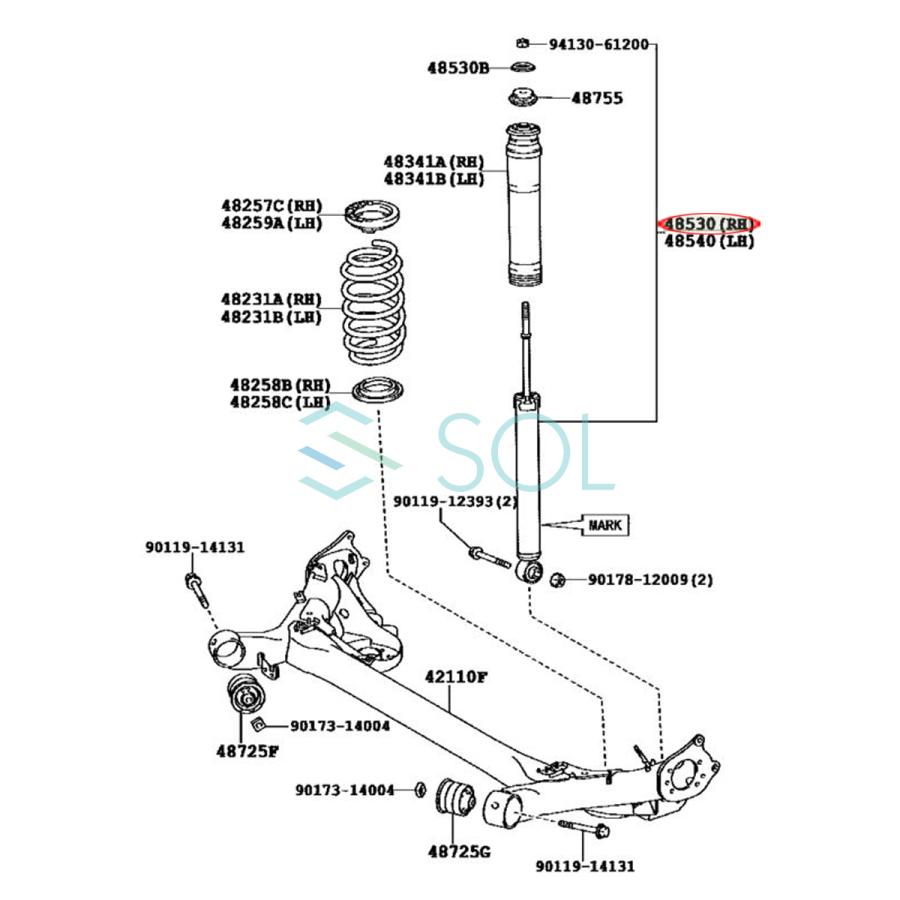 トヨタ（TOYOTA） 30系 プリウス ZVW30 全年式対応 リア ショック