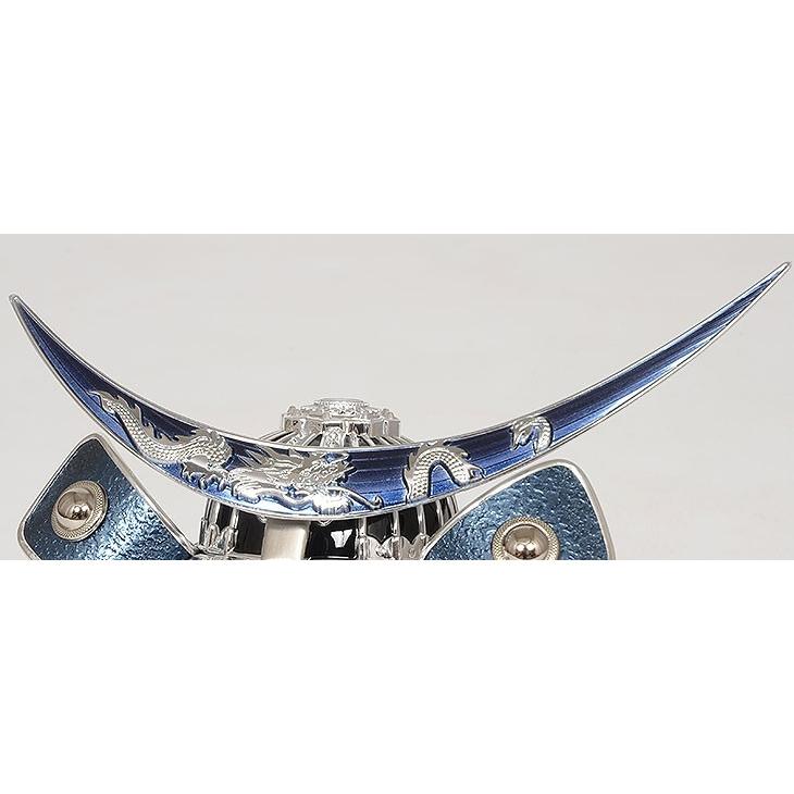 No.501-68 五月人形 コンパクトにしまえる収納型兜飾り 12号 青銀