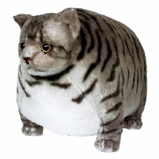ふとっちぃZoo にゃんこ サバトラ 猫のぬいぐるみ 丸い猫 デブ猫