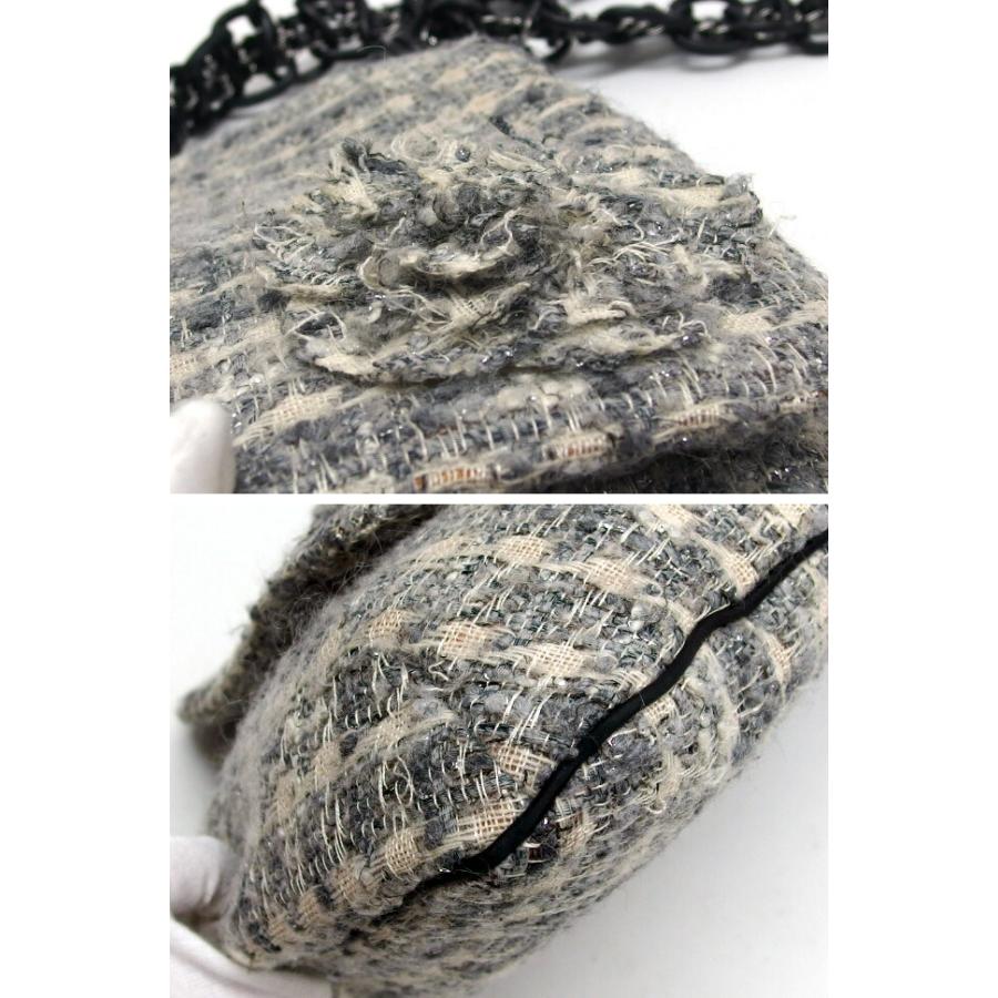 シェネル ツイード チェーンショルダーバッグ カメリア[20231005