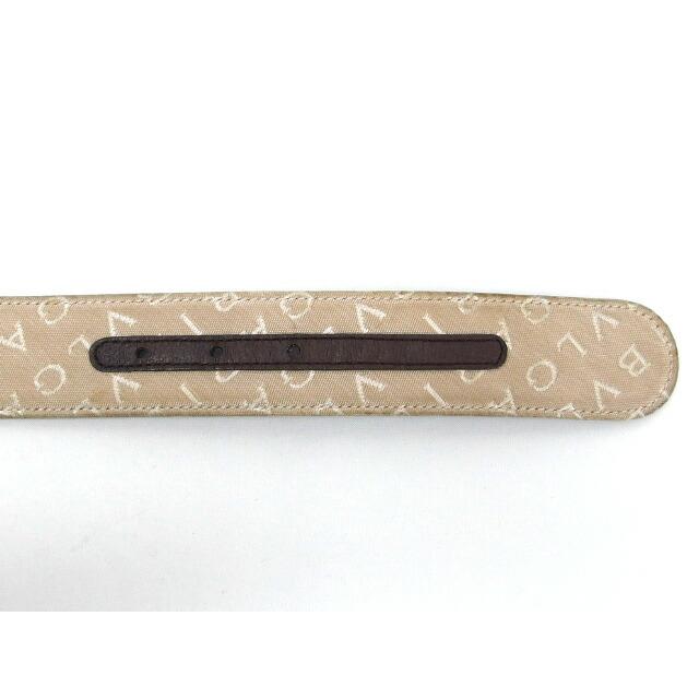 ブルガリ ブルガリブルガリ ロゴマニア ベルト ベージュxこげ茶[訳あり