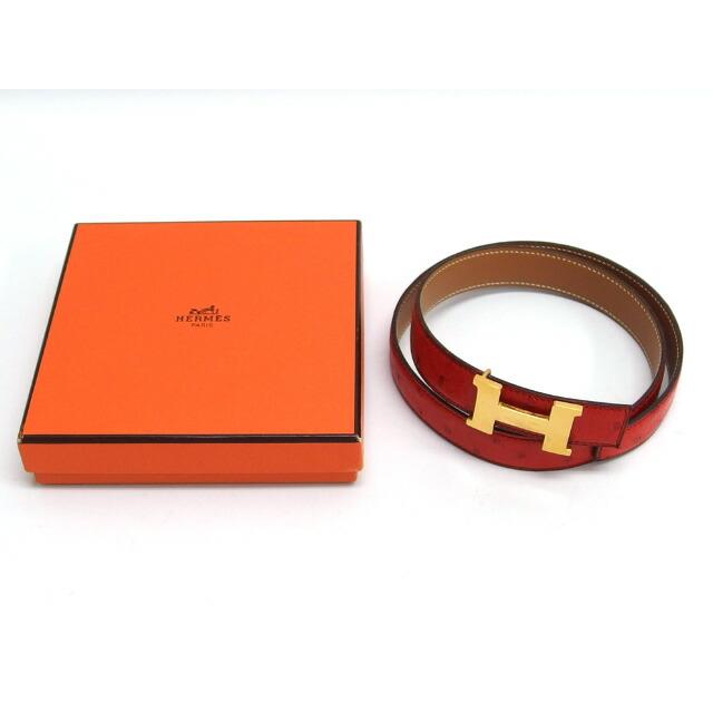 エルメス ミニコンスタンス リバーシブル ベルト 赤/茶[20241020