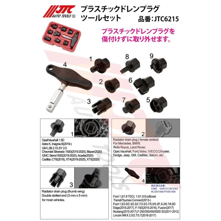 JTC JTC6215X プラスチックドレン＆トルクレンチセット 輸入車に多く