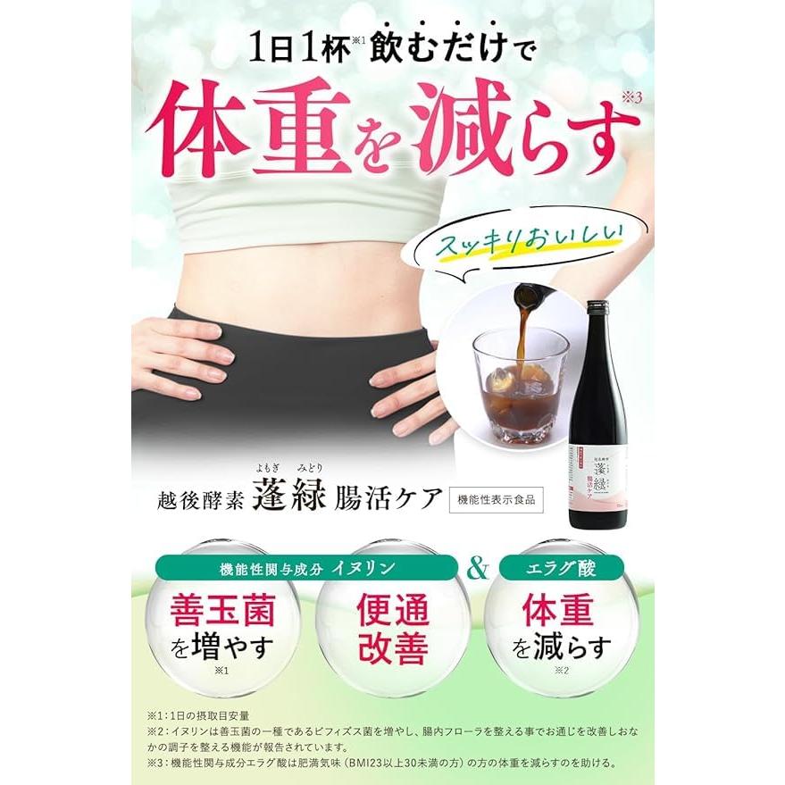 蓬緑 よもぎみどり 腸活ケア 720ml 2本 越後薬草 越後酵素