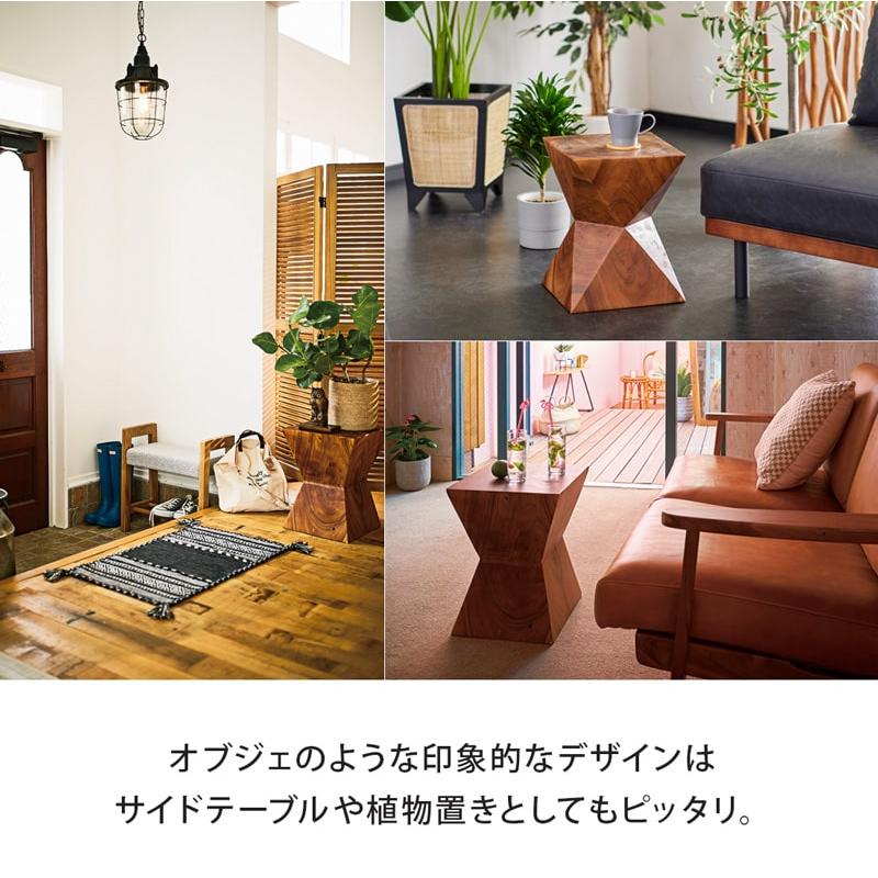スツール 木製 天然木 モンキーポット サイドテーブル フラワーベース