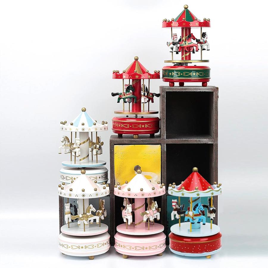 メリーゴーランド オルゴール 置物 木製 かわいい オルゴール付き 天空