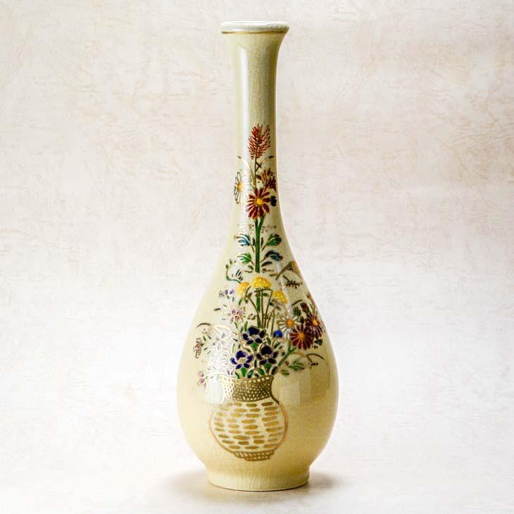 伝統工芸品 贈り物 白薩摩焼 窯元 花瓶 おしゃれ 和風 女性 男性 高級