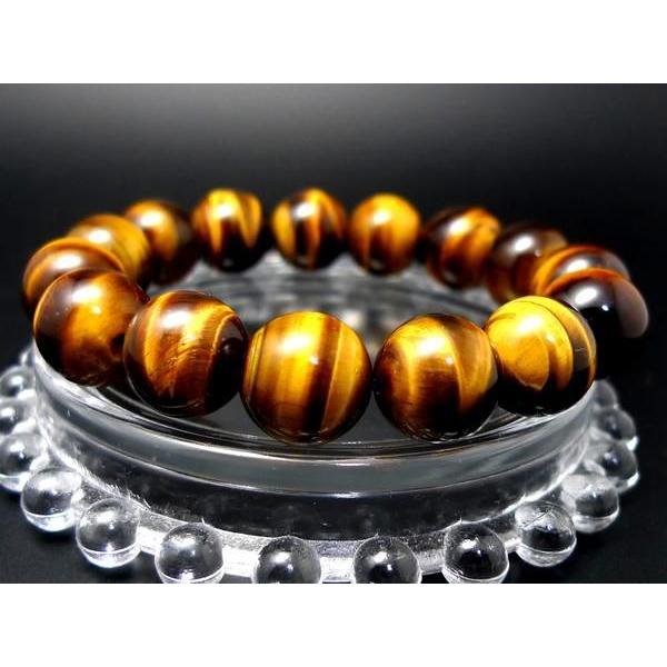 AAA タイガーアイ ブレスレット 14mm パワーストーン メンズ 天然石
