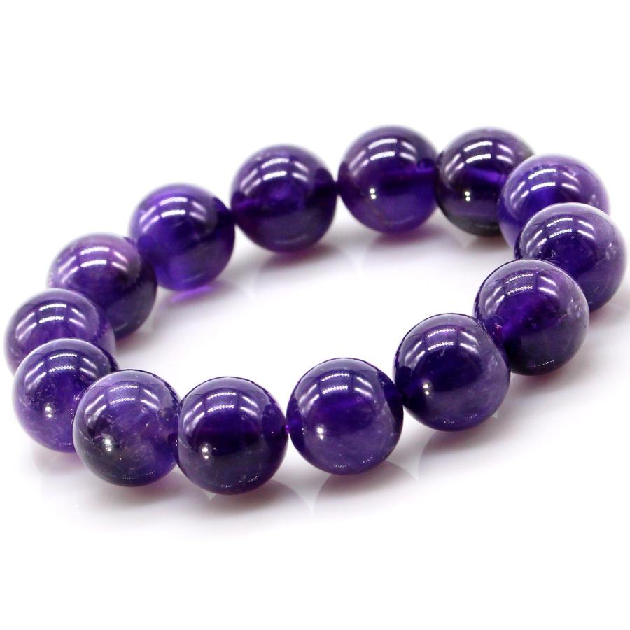 AAA アメジスト ブレスレット 14mm パワーストーン メンズ レディース