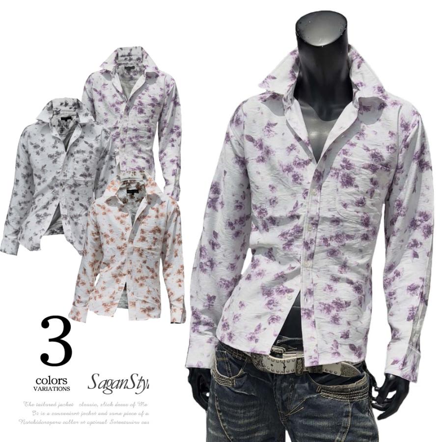 送料無料】メンズ 男性用 トップス 花柄プリント長袖シャツ 総柄