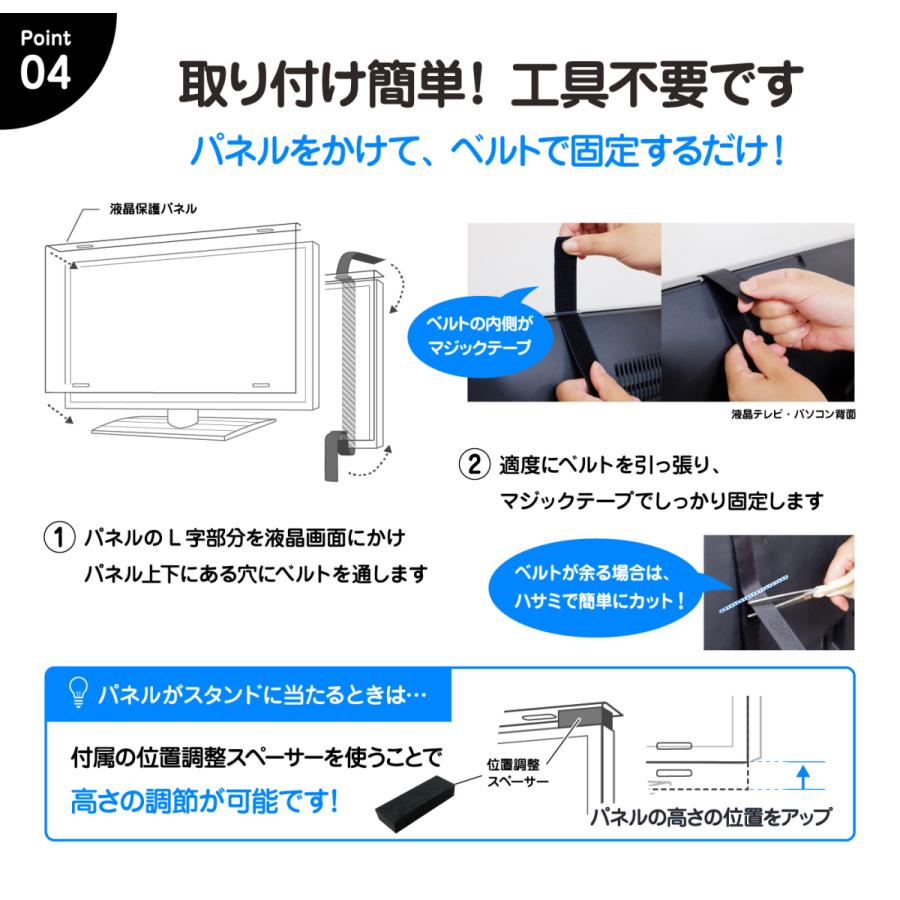 50インチ対応 テレビ液晶画面保護パネル 目に優しいブルーライトカット