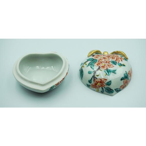 茶道具 香合 香合 色絵 桃 高野昭阿弥 木箱 : 新古茶道具 さかい