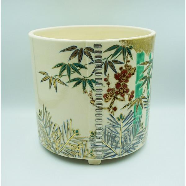 T985 水指 『青竹絵』『妙見窯 造』 共箱 茶道具 T985 水指 『青竹