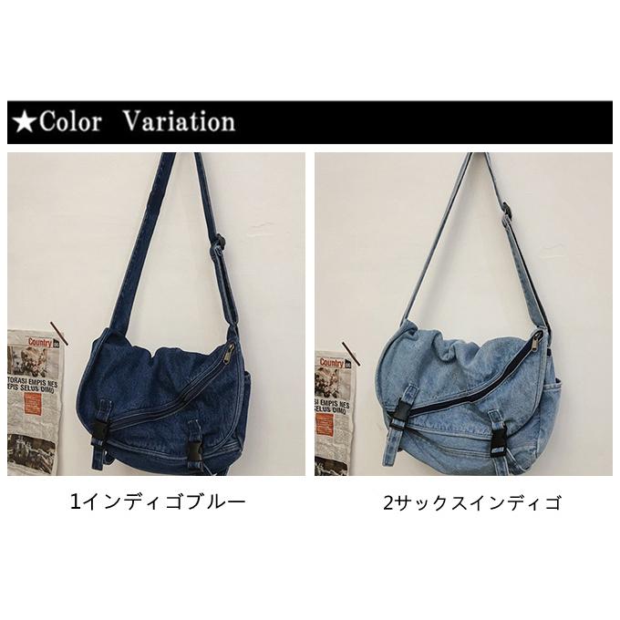 デニム ショルダーバッグ メッセンジャーバッグ 男女兼用 レディース