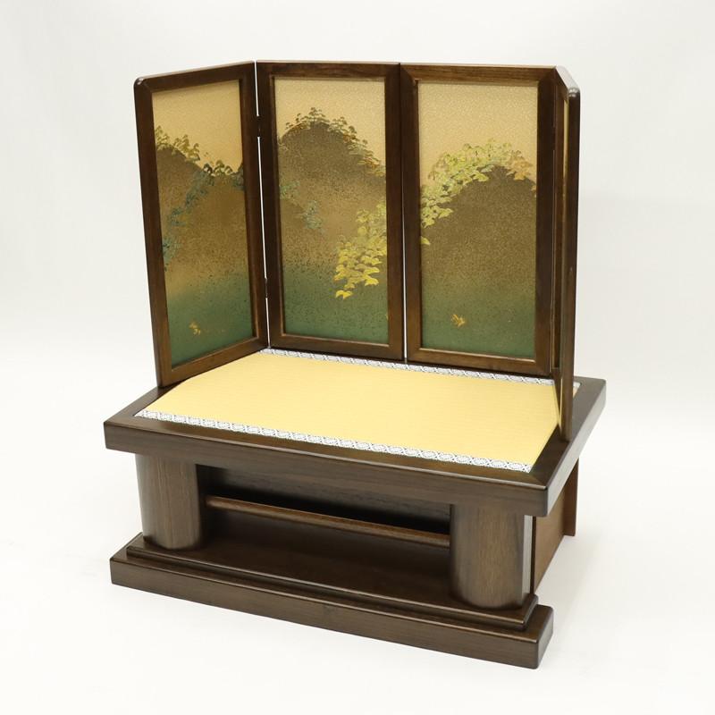 アウトレット品 五月人形 台屏風セット 25号 18号 古代富士 本金箔押