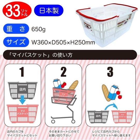 ハローキティ マイバスケット33L 景品 粗品 kitty スーパー カゴ エコ