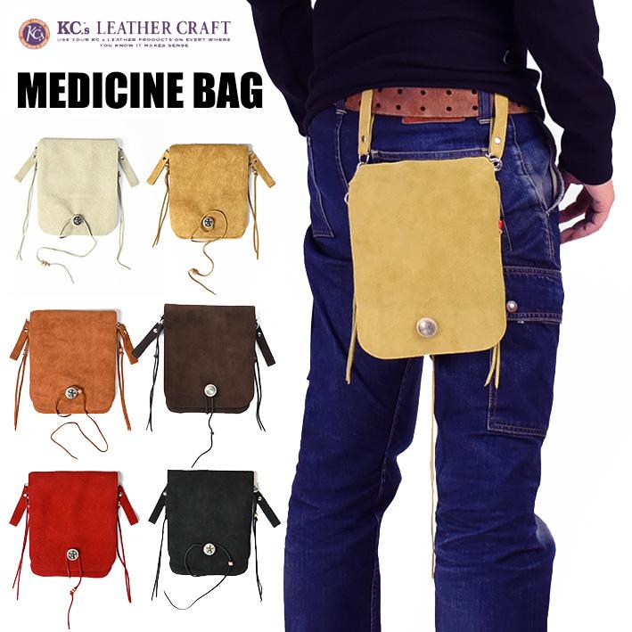 KC,s（ケイシイズ） KC'S メディスンバッグ スウェード Lサイズ レザー