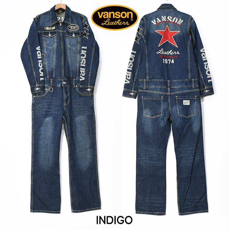 VANSON デニム つなぎ オールインワン オーバーオール L VANSON