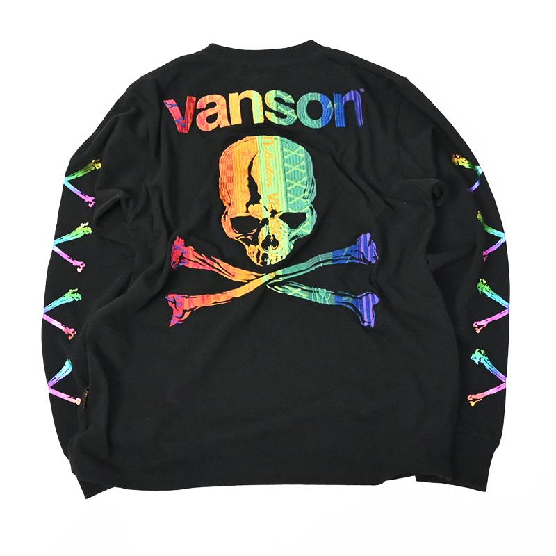 VANSON（バンソン） 長袖 Tシャツ CROSS BONE SKULL クロスボーン