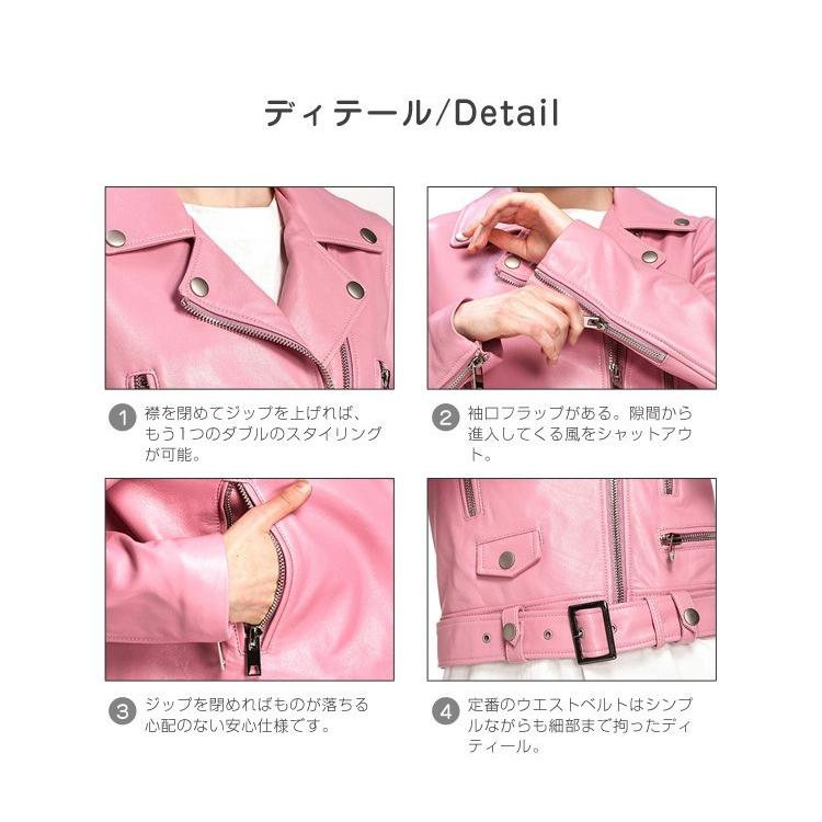 バイクジャケット レディース 春秋冬 ライダースジャケット 本革
