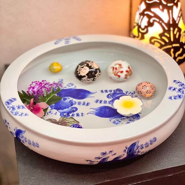 平魚缶 金魚 青 水鉢 めだか鉢 ビオトープ 水草 ガーデニング 庭