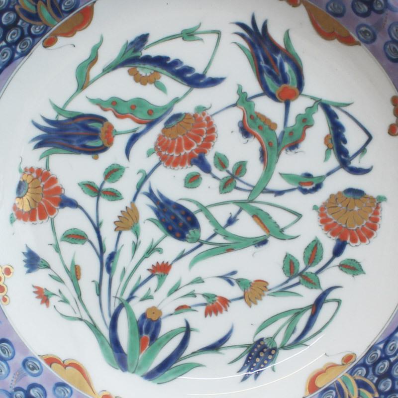 大皿 食器 トルコ IZNIK ナチュラル タイル 飾り皿 植物 高級食器