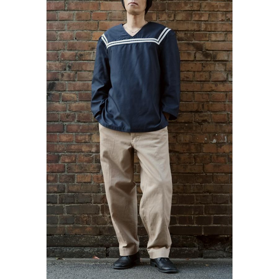 クロアチア軍 セーラーシャツ 長袖 ネイビー 白ライン デッドストック