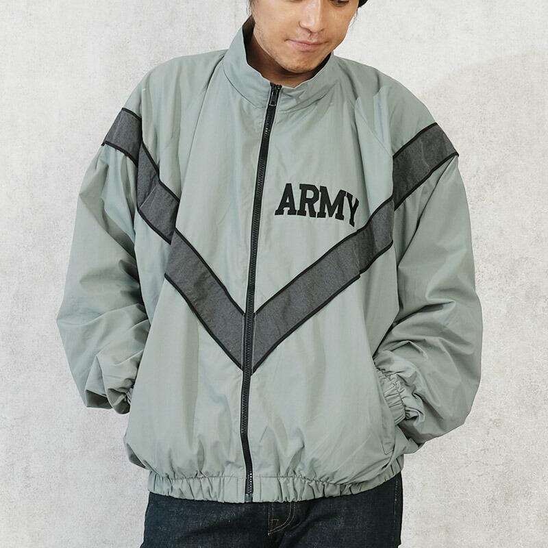 米軍 ARMY IPFU トレーニングジャケット ナイロン グレー USED JJ371UN