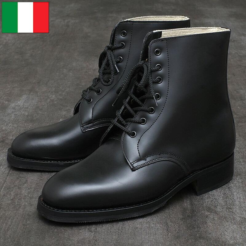 イタリア軍 MM レザー ワークブーツ ブラック デッドストック FB079NN