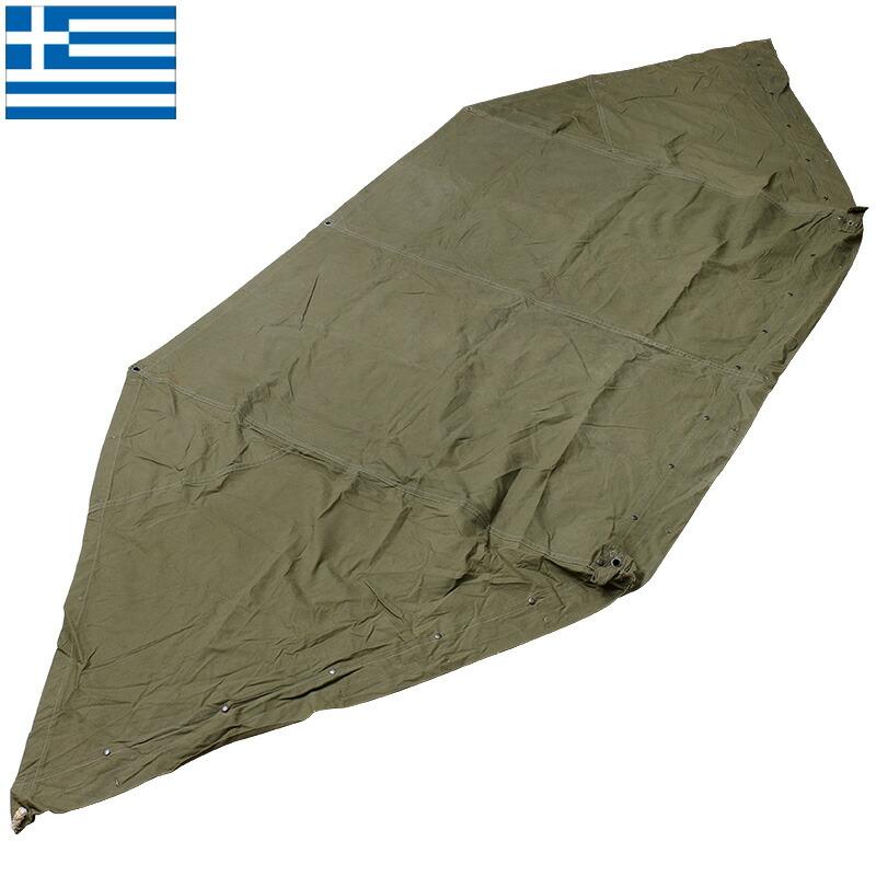 ギリシャ軍 シェルターハーフ テントシート オリーブ USED EE872NN
