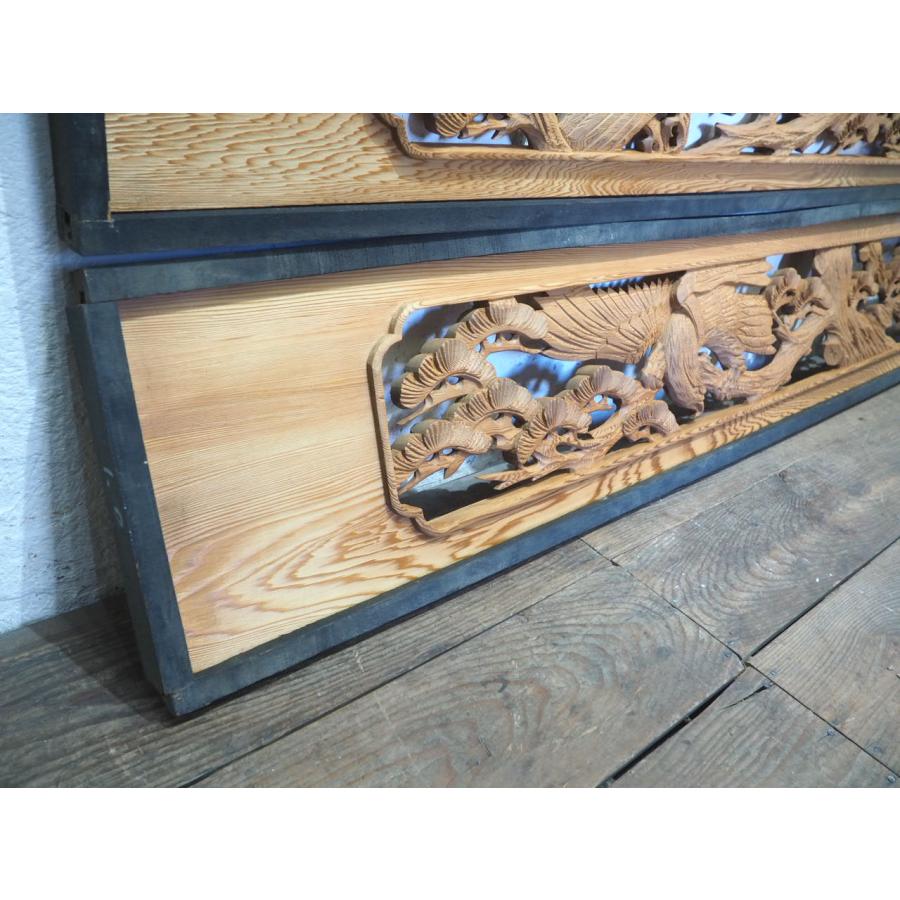 タV0093◇【H33cm×W185cm】×2枚◇アンティーク◇分厚い木彫りデザイン