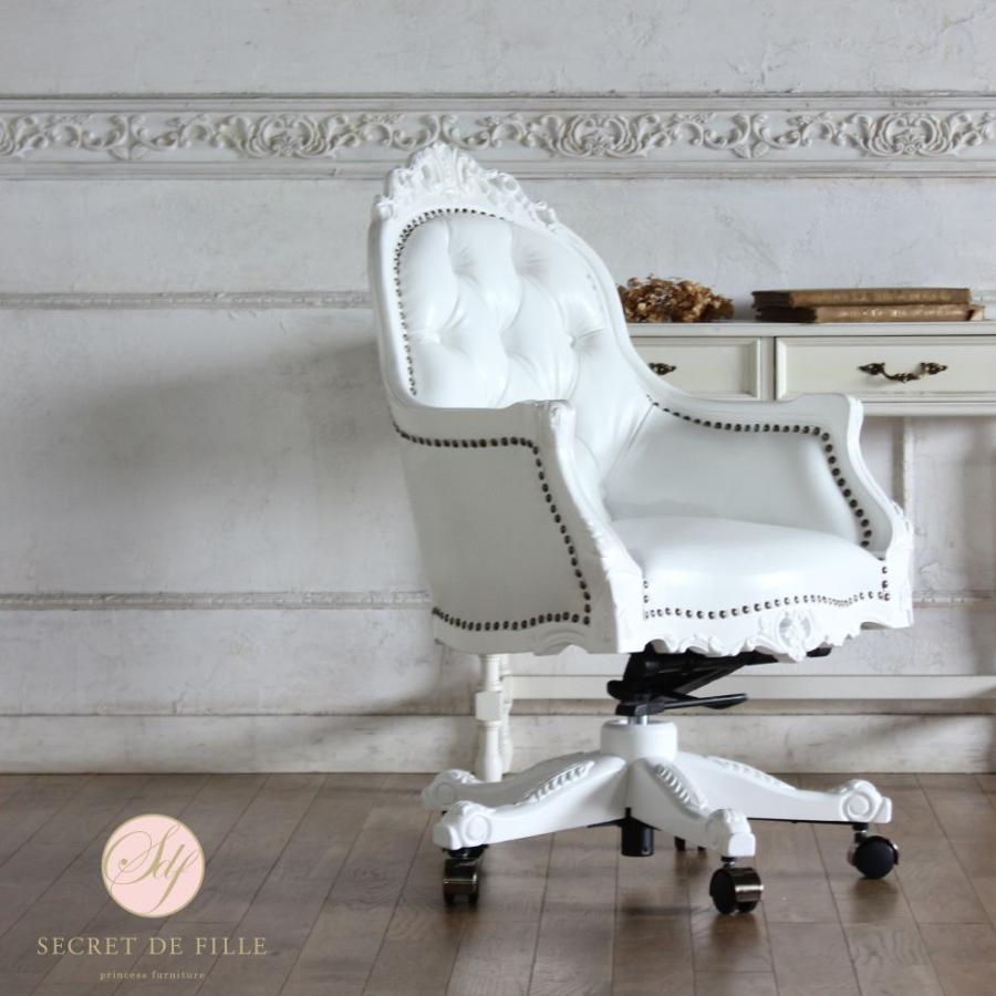 おしゃれなロココ調 オフィスチェア サロン 姫系 ネクター キャスター