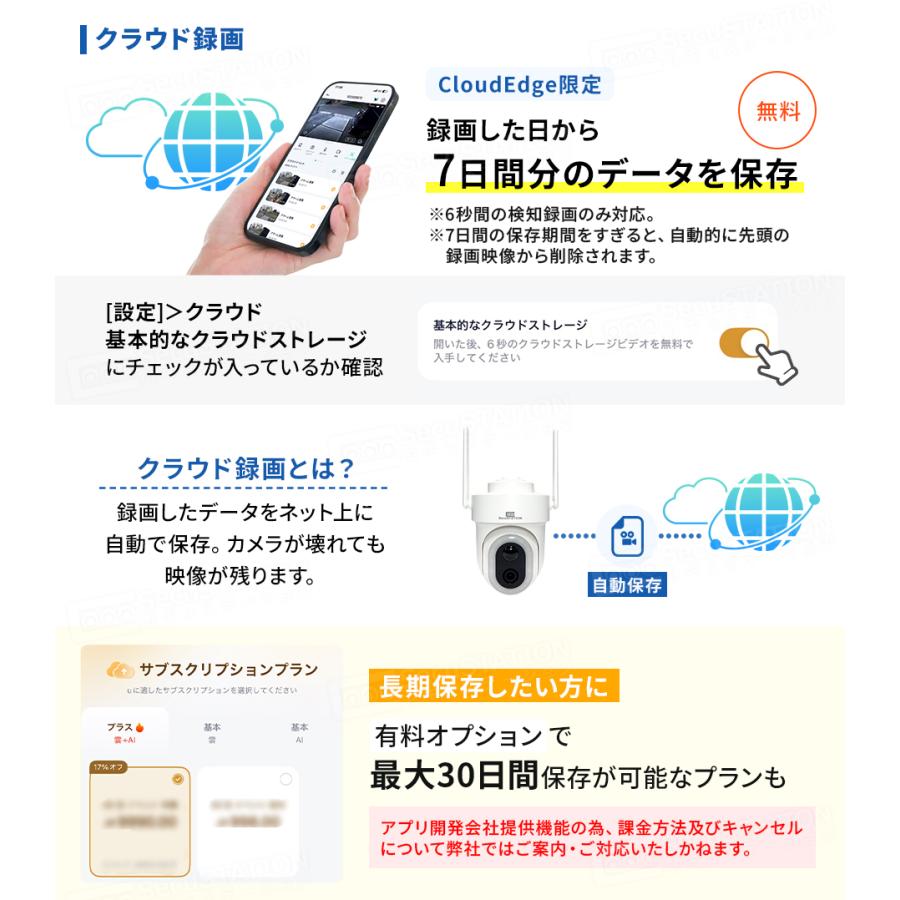 SecuSTATION 防犯カメラ 屋外 家庭用 ソーラー 防犯灯 パンチルト