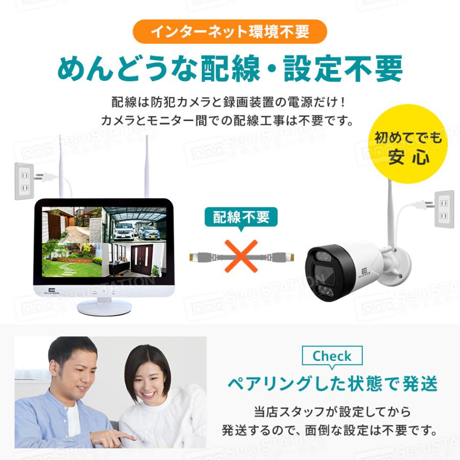 SecuSTATION 防犯カメラ 屋外 監視カメラ セット 家庭用 wifi