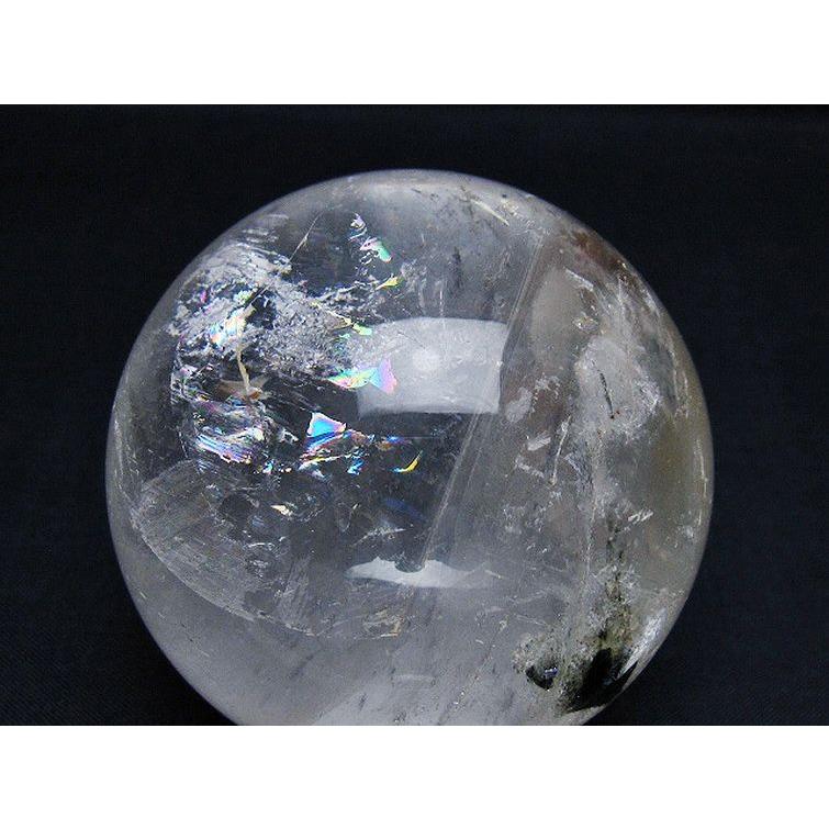 虹入り ガーデンクォーツ（庭園水晶） 丸玉 68mm t100-4674 : 誠安