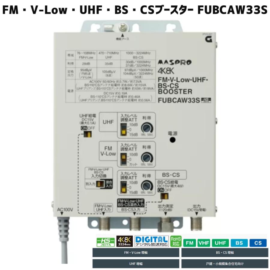 マスプロ（MASPRO） 4K・8K対応 共同受信用 UHF・FM/BS(CS)ブースター