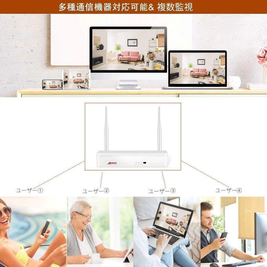 ANRAN 防犯カメラ セット 屋外 家庭用 ワイヤレス wifi 工事不要 監視