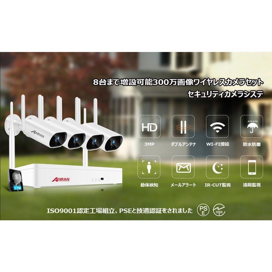ANRAN 防犯カメラ セット 屋外 家庭用 ワイヤレス wifi 工事不要 監視