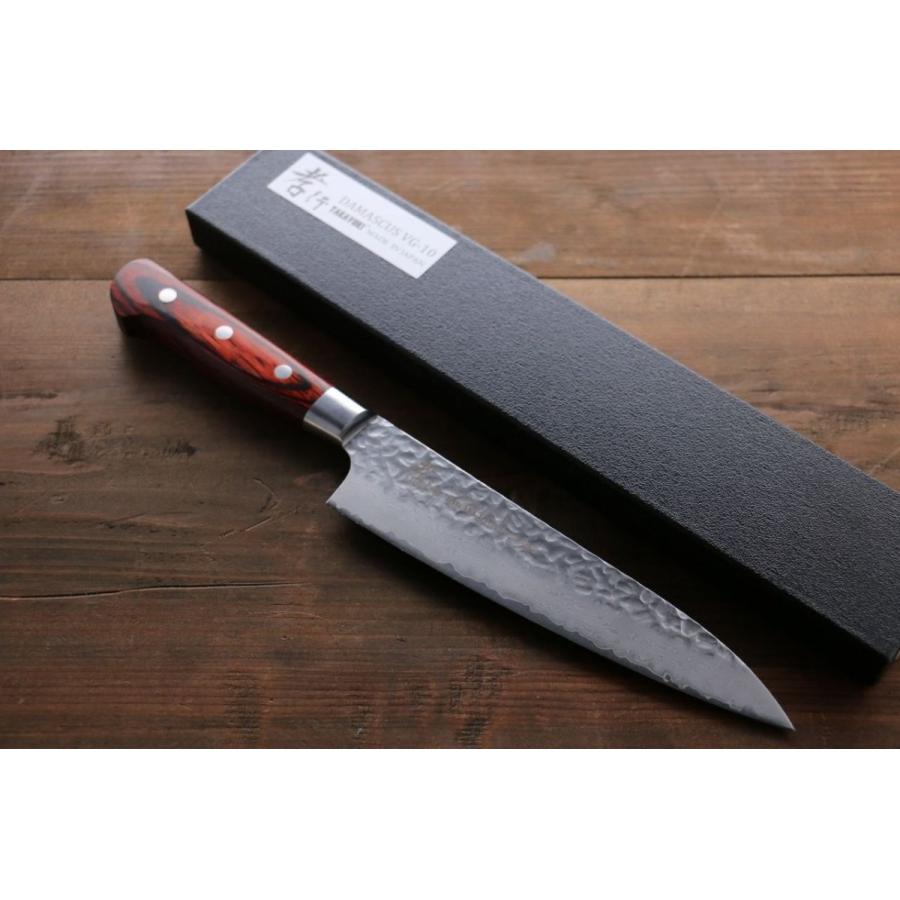 堺 孝行 VG10 33層 ダマスカス 牛刀包丁 180mm マホガニー柄 : 清助