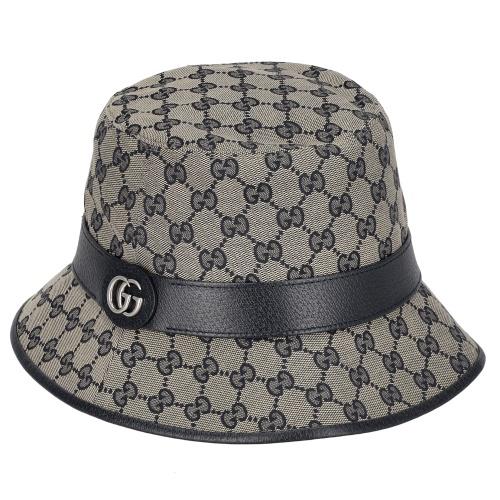 GUCCI（グッチ） ハット メンズ ダブルG付き GGキャンバス バケット