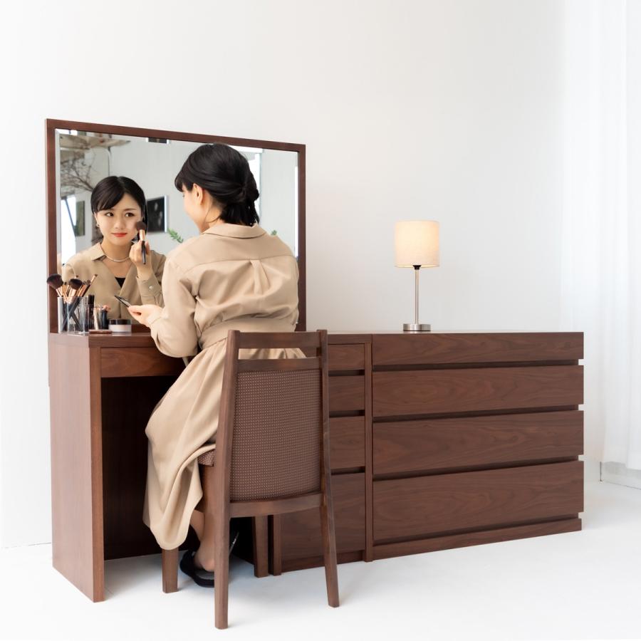 関本家具装芸 アダージョ チェスト90セット ウォールナット 一面鏡